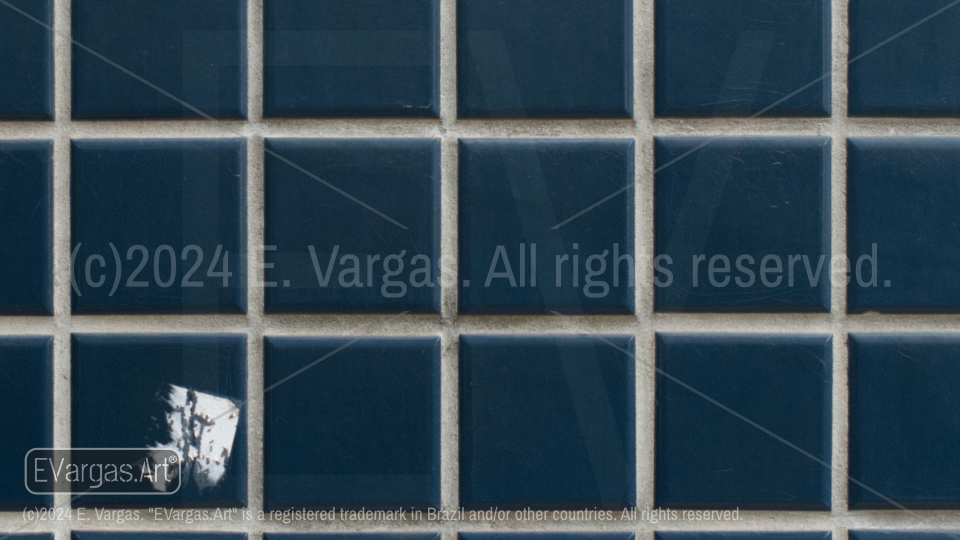 close-up of a decorated street wall, squares, blue, white, street, outdoors, daylight, zoom