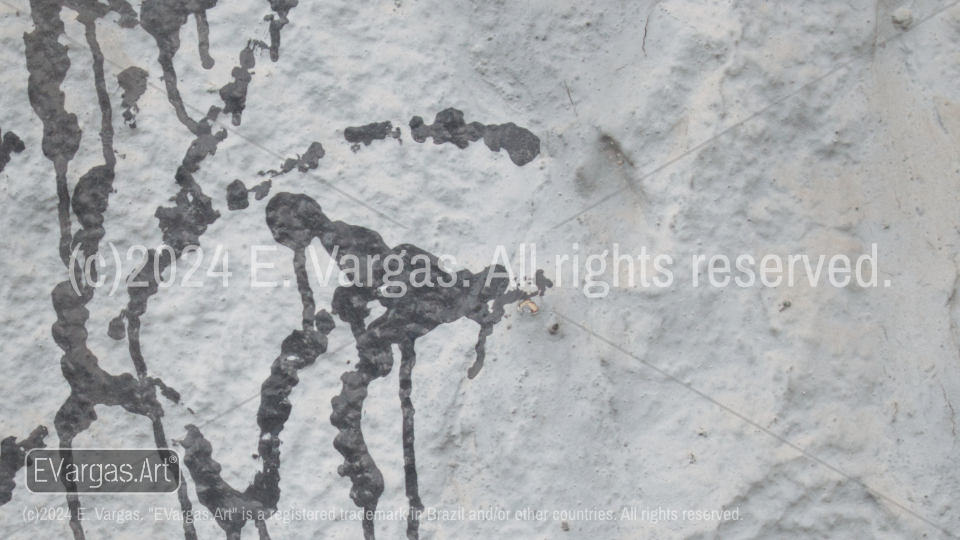 black paint on a white wall, dirty, stained paint, street, urban, outdoors, daylight, sunlight, day