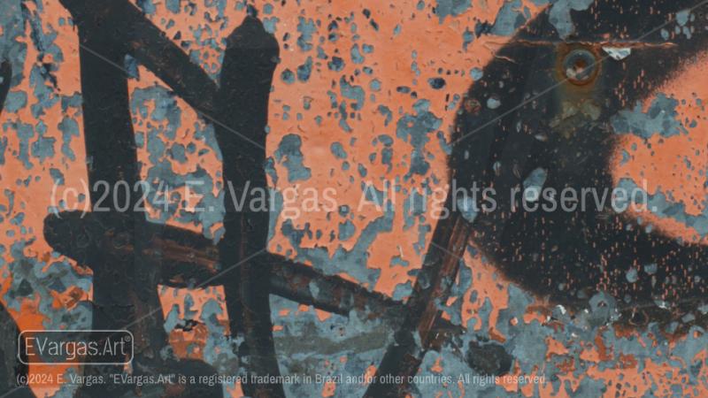 orange, black, gray, metal, close-up, street wall, door, outdoors, day, daylight, urban